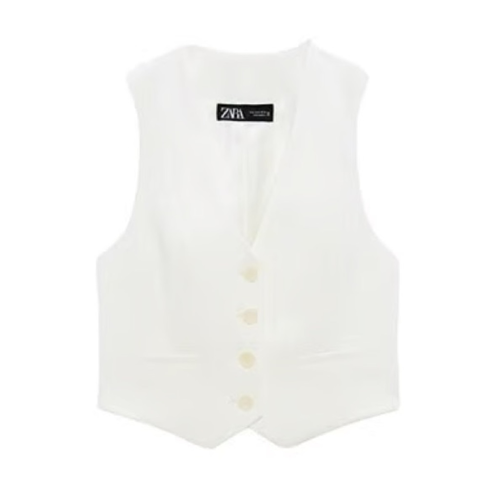 Elegant White Women's Vest & Pant Set - Picture 3 of 11
